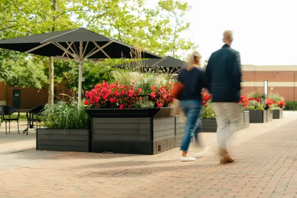 BioScapes BioCube installed at McArthurGlen Outlet in York to attract biodiversity and improve a seating area