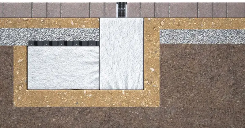 Permeable paving section