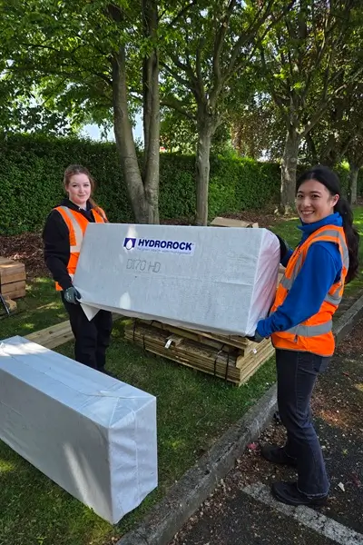 BluWater Solutions Install of Hydrorock blocks at Pelton Primary